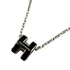 エルメス HERMES ポップH ミニネックレス ブラック シルバー金具 メタル/エナメル アクセサリー