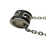 エルメス HERMES ポップH ミニネックレス ブラック シルバー金具 メタル/エナメル アクセサリー