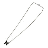 エルメス HERMES ポップH ミニネックレス ブラック シルバー金具 メタル/エナメル アクセサリー