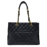 シャネル CHANEL GST チェーンショルダーバッグ A50995 14番台 ブラック ゴールド金具 キャビアスキン レディース ショルダーバッグ