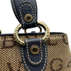 ブルガリ BVLGARI ロゴマニア マキシレッタレ ベッキー ハンドバッグ ブルー/ベージュ キャンバス/レザー レディース ハンドバッグ