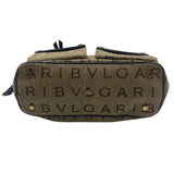 ブルガリ BVLGARI ロゴマニア マキシレッタレ ベッキー ハンドバッグ ブルー/ベージュ キャンバス/レザー レディース ハンドバッグ