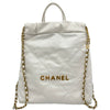 シャネル CHANEL CHANEL22 バックパック AS3859 ホワイト ゴールド金具 カーフスキン レディース リュック・デイパック