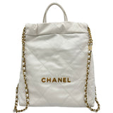 シャネル CHANEL CHANEL22 バックパック AS3859 ホワイト ゴールド金具 カーフスキン レディース リュック・デイパック