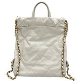 シャネル CHANEL CHANEL22 バックパック AS3859 ホワイト ゴールド金具 カーフスキン レディース リュック・デイパック
