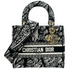 クリスチャン・ディオール Christian Dior レディディライト ミディアム ブラック/ホワイト キャンバス レディース ショルダーバッグ