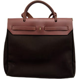 エルメス HERMES エールバッグPM □F刻 ダークブラウン ゴールド金具 トワル レディース ショルダーバッグ