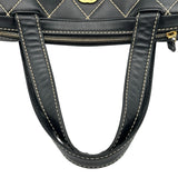 シャネル CHANEL ワイルドステッチハンドバッグ A14693 7番台 ブラック ゴールド金具 カーフスキン レディース ハンドバッグ