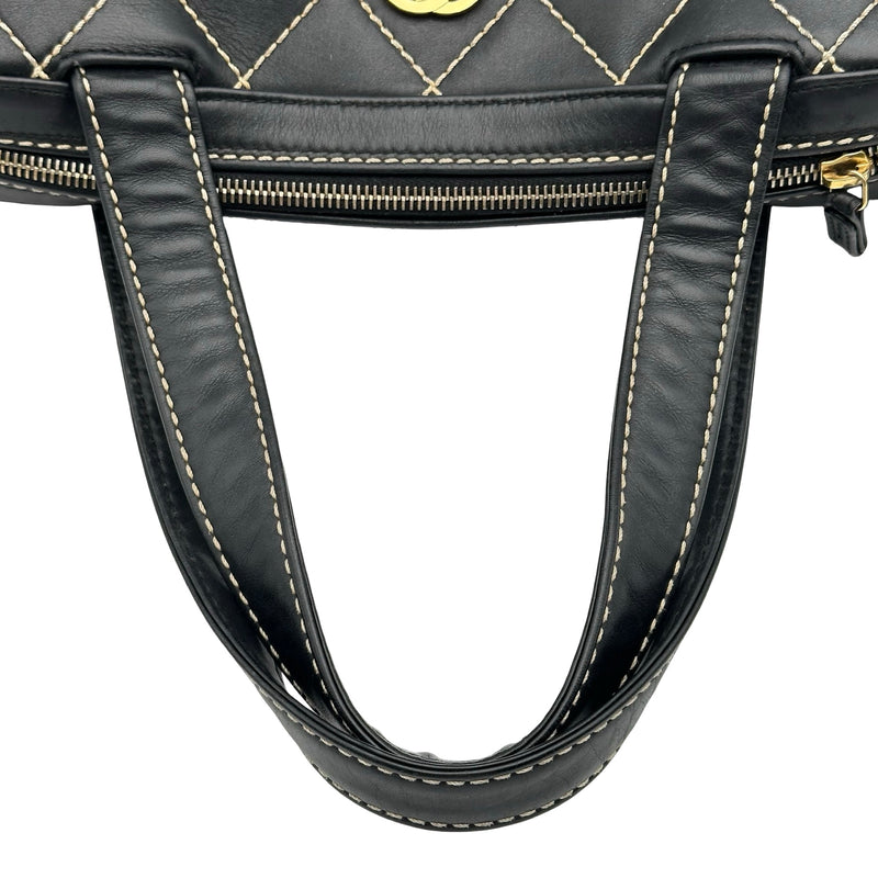 シャネル CHANEL ワイルドステッチハンドバッグ A14693 7番台 ブラック