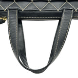 シャネル CHANEL ワイルドステッチハンドバッグ A14693 7番台 ブラック ゴールド金具 カーフスキン レディース ハンドバッグ