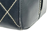 シャネル CHANEL ワイルドステッチハンドバッグ A14693 7番台 ブラック ゴールド金具 カーフスキン レディース ハンドバッグ