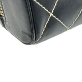 シャネル CHANEL ワイルドステッチハンドバッグ A14693 7番台 ブラック ゴールド金具 カーフスキン レディース ハンドバッグ