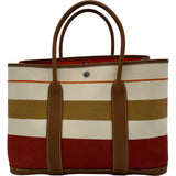 エルメス HERMES ガーデンパーティPM カバロール □Q刻印 ルージュヴェネチアン/ゴールド シルバー金具 トワルトランザット レディース ハンドバッグ