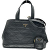 プラダ PRADA キルティングレザートート 1BG547 ブラック レザー レディース ショルダーバッグ