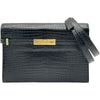 サンローラン SAINT LAURENT マンハッタン 579271 ブラック　ゴールド金具 クロコ型押し/レザー レディース ショルダーバッグ