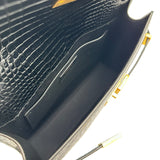 サンローラン SAINT LAURENT マンハッタン 579271 ブラック　ゴールド金具 クロコ型押し/レザー レディース ショルダーバッグ