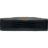 サンローラン SAINT LAURENT マンハッタン 579271 ブラック　ゴールド金具 クロコ型押し/レザー レディース ショルダーバッグ