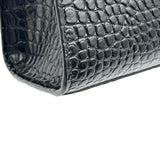 サンローラン SAINT LAURENT マンハッタン 579271 ブラック　ゴールド金具 クロコ型押し/レザー レディース ショルダーバッグ