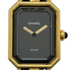 シャネル CHANEL プルミエール M H0001 ブラック ゴールドプレーテッド クオーツ レディース 腕時計