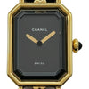 シャネル CHANEL プルミエール S H0001 ブラック ゴールドプレーテッド クオーツ レディース 腕時計