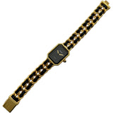 シャネル CHANEL プルミエール L H0001 ブラック ゴールドプレーテッド クオーツ レディース 腕時計