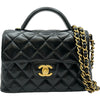 シャネル CHANEL スモールトップハンドルフラップバッグ AS5355 ブラック ゴールド金具 ラムスキン レディース ショルダーバッグ