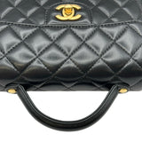 シャネル CHANEL スモールトップハンドルフラップバッグ AS5355 ブラック ゴールド金具 ラムスキン レディース ショルダーバッグ