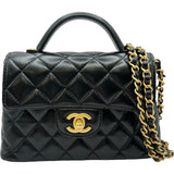 シャネル CHANEL スモールトップハンドルフラップバッグ AS5355 ブラック ゴールド金具 ラムスキン レディース ショルダーバッグ
