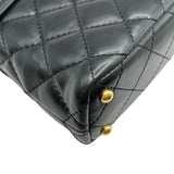 シャネル CHANEL スモールトップハンドルフラップバッグ AS5355 ブラック ゴールド金具 ラムスキン レディース ショルダーバッグ