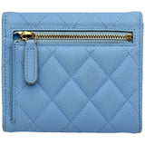 シャネル CHANEL スモールフラップウォレット AP0231 ブルー ゴールド金具 キャビアスキン レディース 三つ折り財布