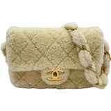 シャネル CHANEL チェーンショルダー AS5193 アイボリー ゴールド金具 シアリングラム レディース ショルダーバッグ