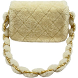 シャネル CHANEL チェーンショルダー AS5193 アイボリー ゴールド金具 シアリングラム レディース ショルダーバッグ