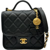 シャネル CHANEL マトラッセトップハンドル AS3652 ブラック ゴールド金具 キャビアスキン レディース ショルダーバッグ