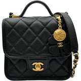 シャネル CHANEL マトラッセトップハンドル AS3652 ブラック ゴールド金具 キャビアスキン レディース ショルダーバッグ
