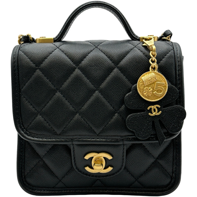 シャネル CHANEL マトラッセトップハンドル AS3652 ブラック ゴールド