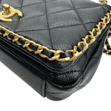 シャネル CHANEL ミニマトラッセフラップバッグ AS3467 ブラック ゴールド金具 キャビアスキン レディース ショルダーバッグ