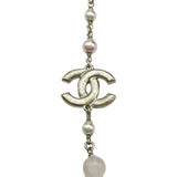 シャネル CHANEL ロングネックレス ピンク シルバー金具 メタル/ストーン アクセサリー
