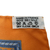 エルメス HERMES カレ90 CHASSE EN INDE オレンジ シルク レディース スカーフ