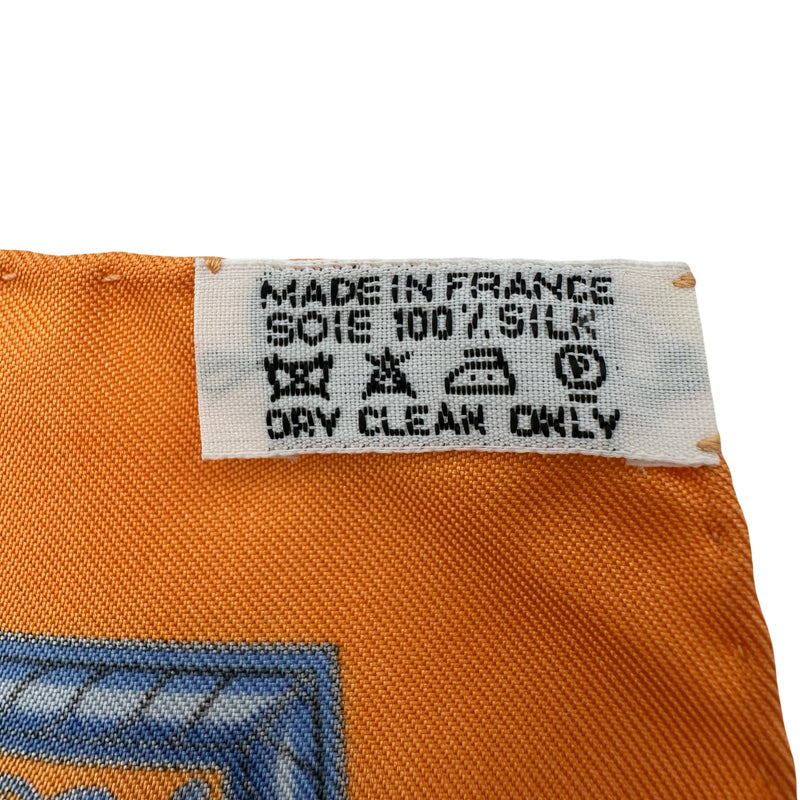 エルメス HERMES カレ90 CHASSE EN INDE オレンジ シルク レディース