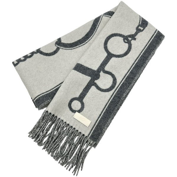 HERMES カシミヤ マフラー グレー ピンク　　 99,000円　新規購入品 HERMES カシミヤ マフラー グレー ピンク 99,000円 新規購入品