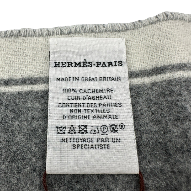 エルメス HERMES マフラー グレー カシミヤ ユニセックス マフラー