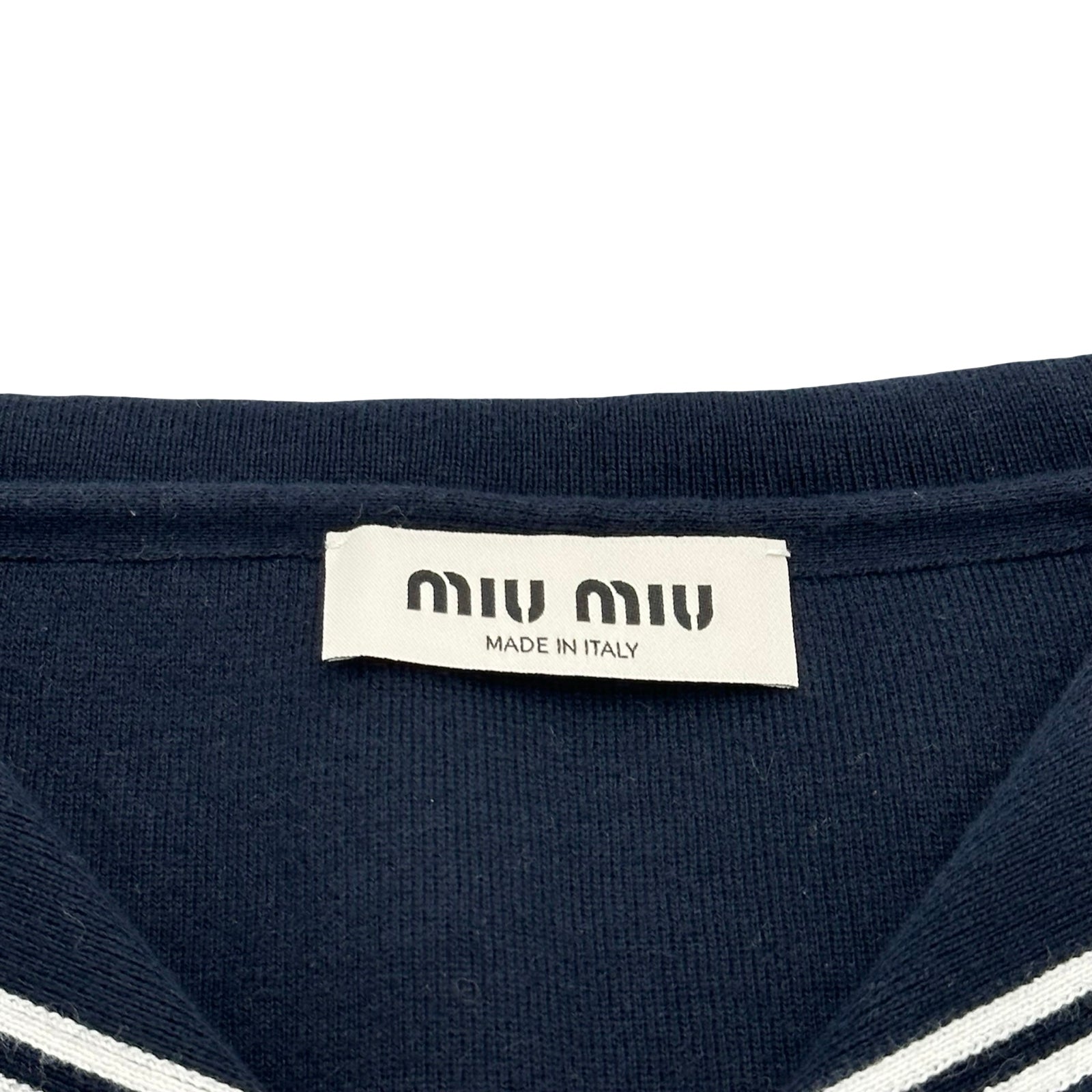 ミュウミュウ miu miu セーラーカラー半袖ニットセーター MML897