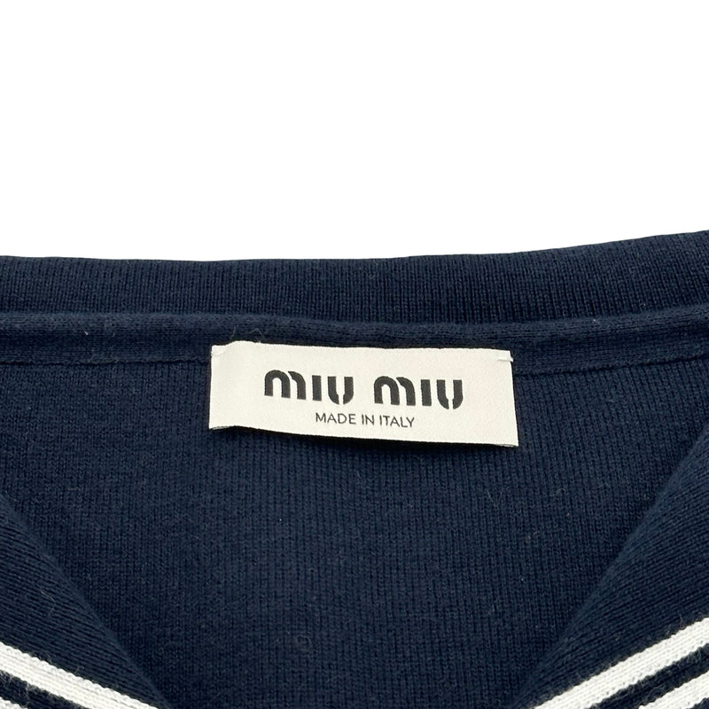 ミュウミュウ miu miu セーラーカラー半袖ニットセーター MML897