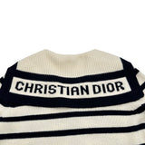 クリスチャン・ディオール Christian Dior マリニエール セーラーカラーニットカーディガン 224G02AM309 アイボリー ウール レディース カーディガン