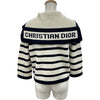 クリスチャン・ディオール Christian Dior マリニエール セーラーカラーニットカーディガン 224G02AM309 アイボリー ウール レディース カーディガン