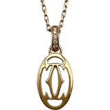 カルティエ Cartier ロゴドゥーブルCネックレス ピンクゴールド Au750 ダイヤモンド ジュエリー