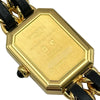 シャネル CHANEL プルミエール M H0001 ブラック ゴールドメッキ クオーツ レディース 腕時計