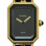 シャネル CHANEL プルミエール M H0001 ブラック ゴールドメッキ クオーツ レディース 腕時計