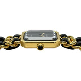 シャネル CHANEL プルミエール M H0001 ブラック ゴールドメッキ クオーツ レディース 腕時計