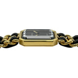 シャネル CHANEL プルミエール M H0001 ブラック ゴールドメッキ クオーツ レディース 腕時計